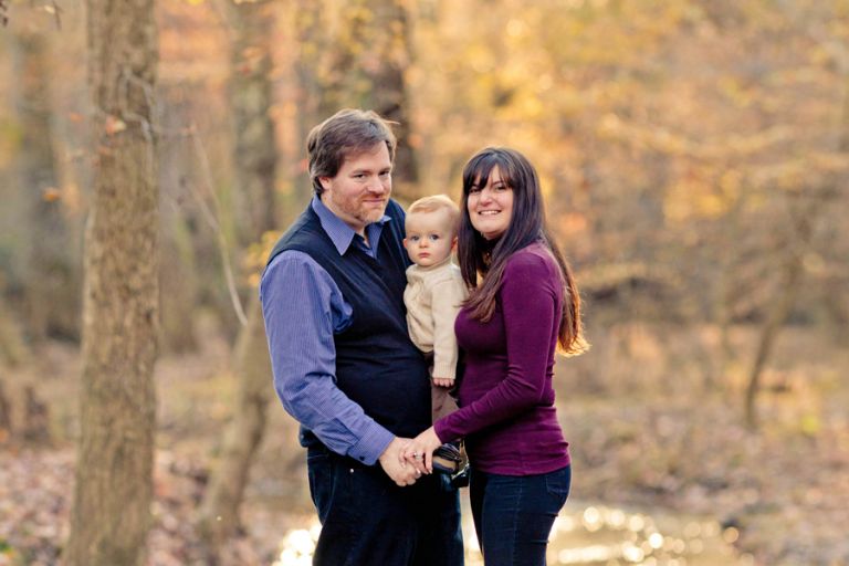 Family poses for a family portrait during their photo session at Allaire State Park in NJ for wedding photographers Markow Photography
