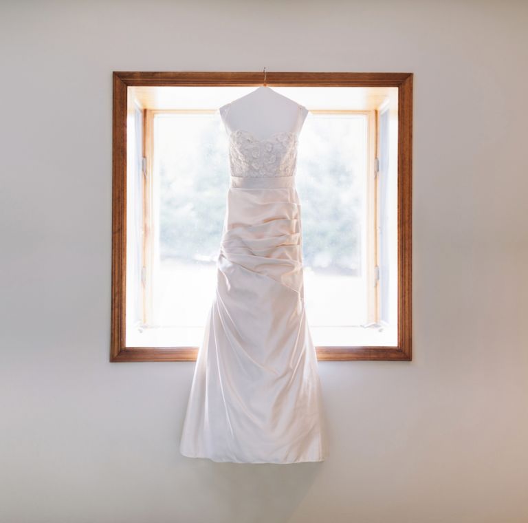 wedding photo of wedding dress by merri-makers wedding photographers