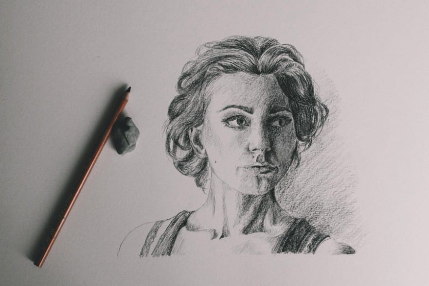 Self portrait in charcoal