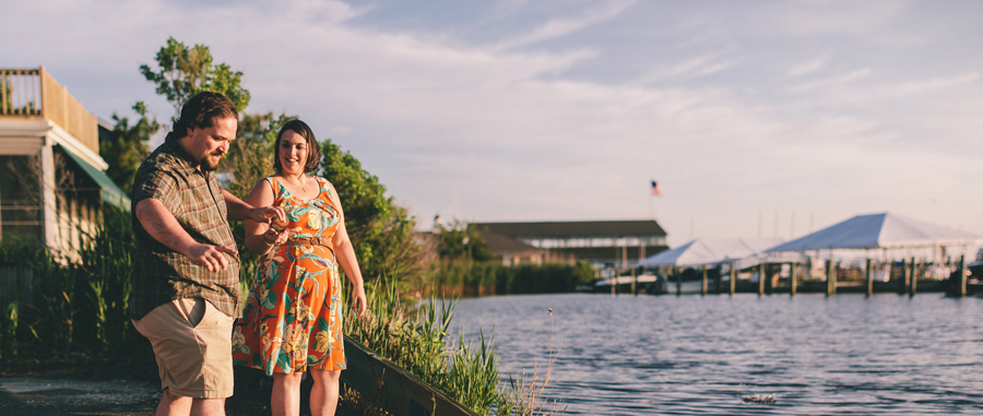 Engagement Photo by the water 