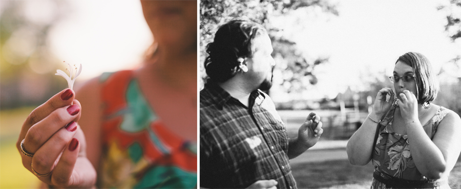 Engagement Photos with Honeysuckles