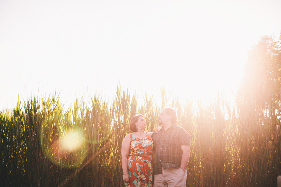 NJ Engagement Photo with sun flare