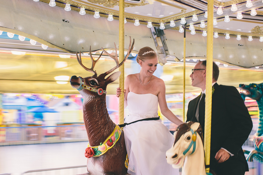 Wedding Photos on a Carousel