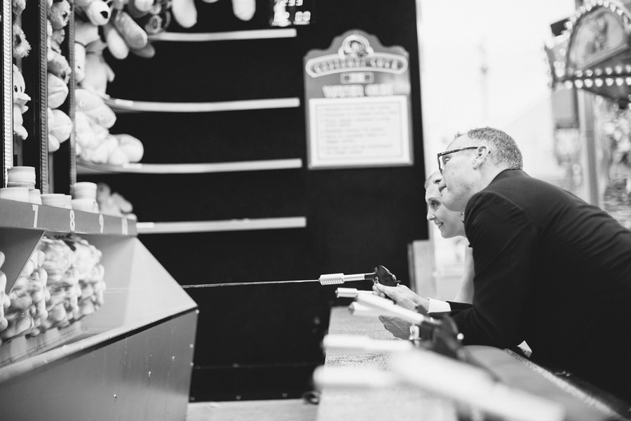 Bride and Groom Playing Boardwalk Game