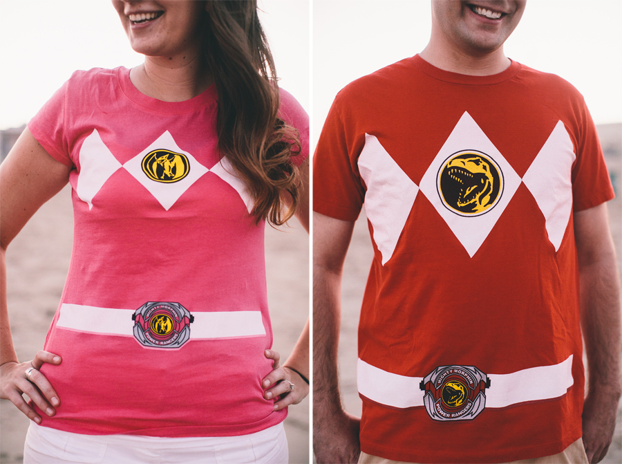 Powers Rangers Shirts at Engagement Session