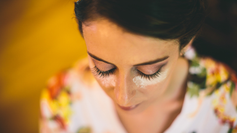 Bride getting make up 