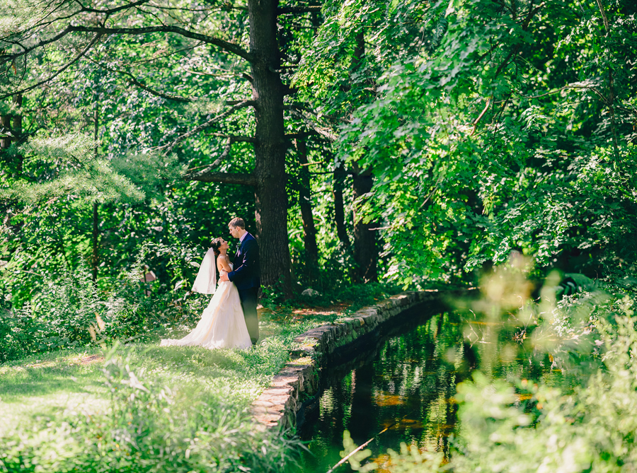 Millrace Pond bride and groom