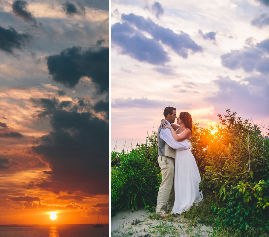 Sandy Hook Chapel Wedding Sunset