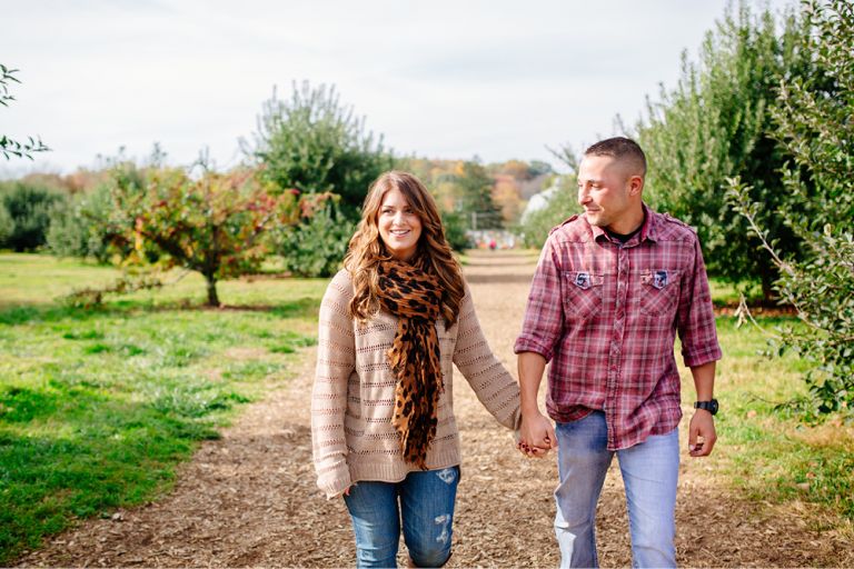 Engagement Session at an Apple Orchard NJ