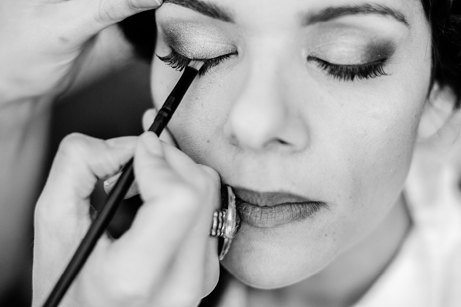 Creative Bride getting ready photo