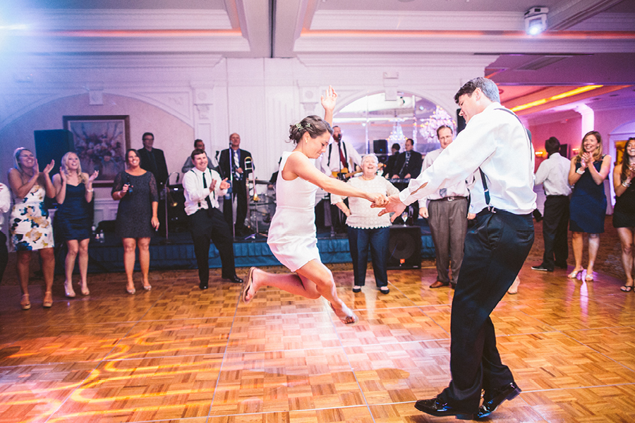 bride with crazy dance moves