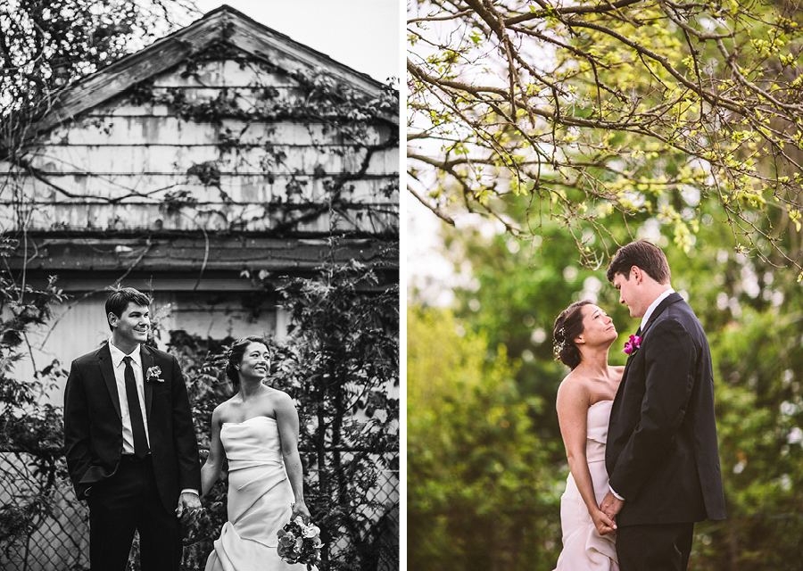wedding portraits in backyard 