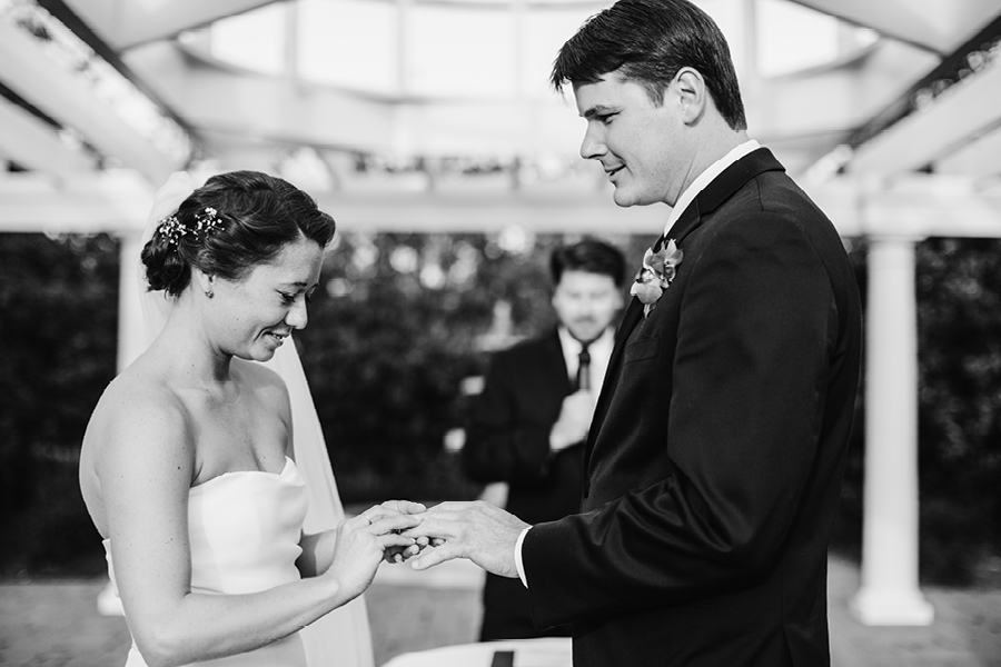 black and white wedding photo