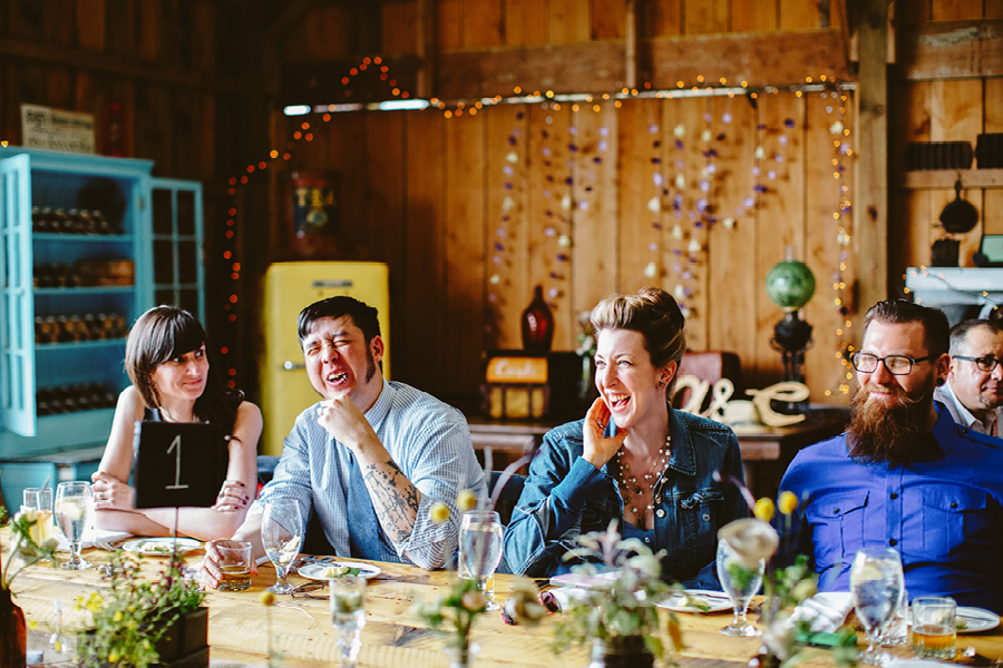 Wedding Reception in Barn