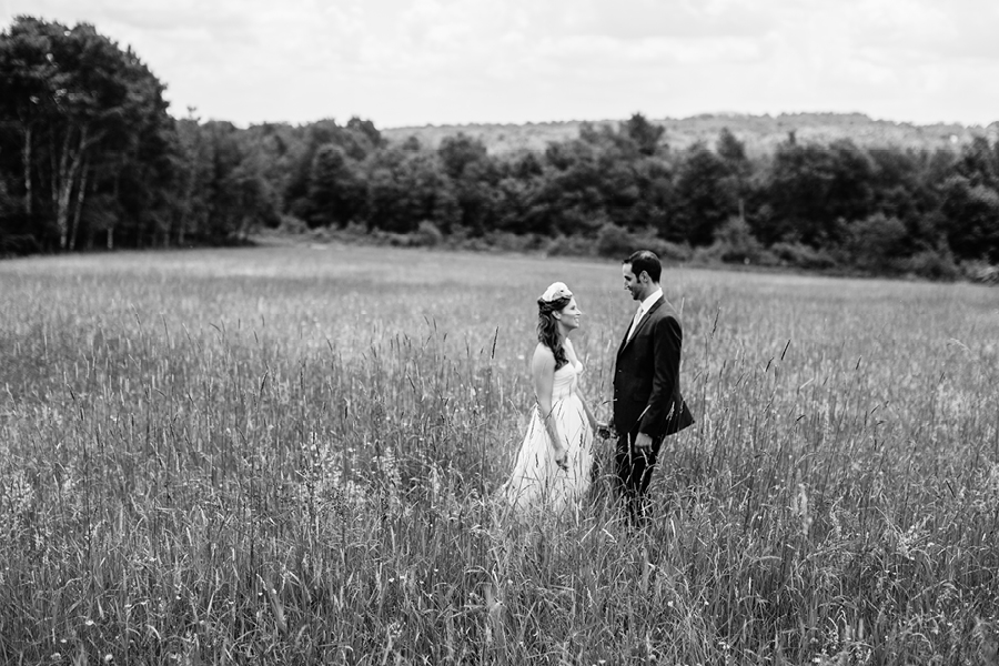 Bride and Groom Portraits at Fiddle Lake Farm