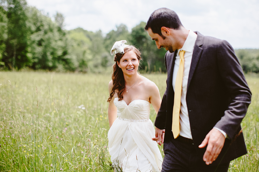Wedding photo on a farm