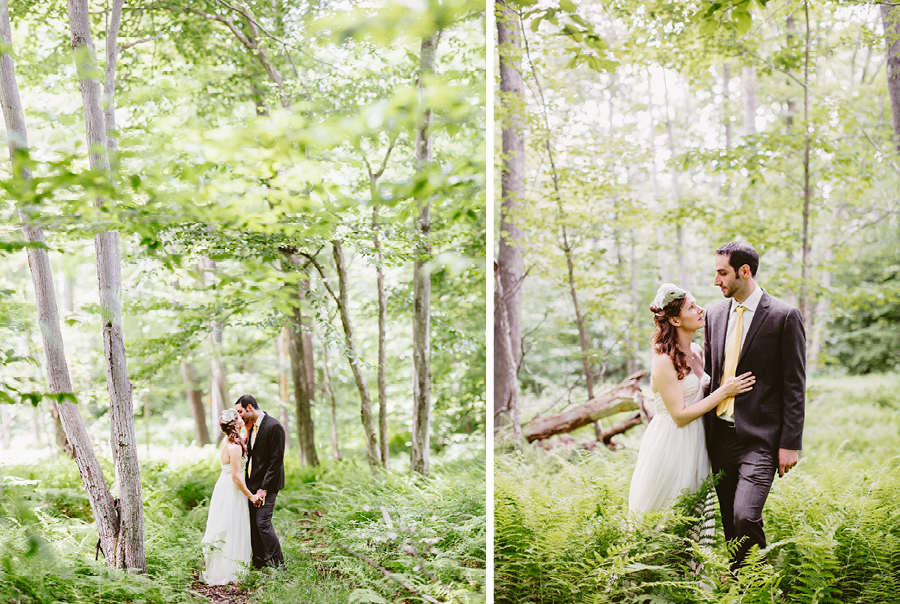 Wedding portraits in woods