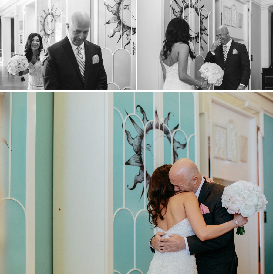 Bride seeing father philadelphia wedding photographers