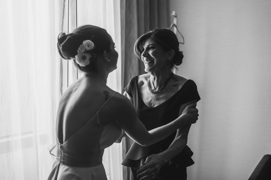 bride and mom