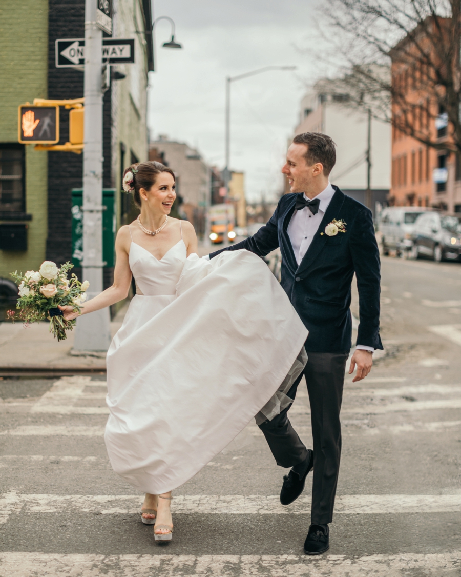 bride and groom in brooklyn