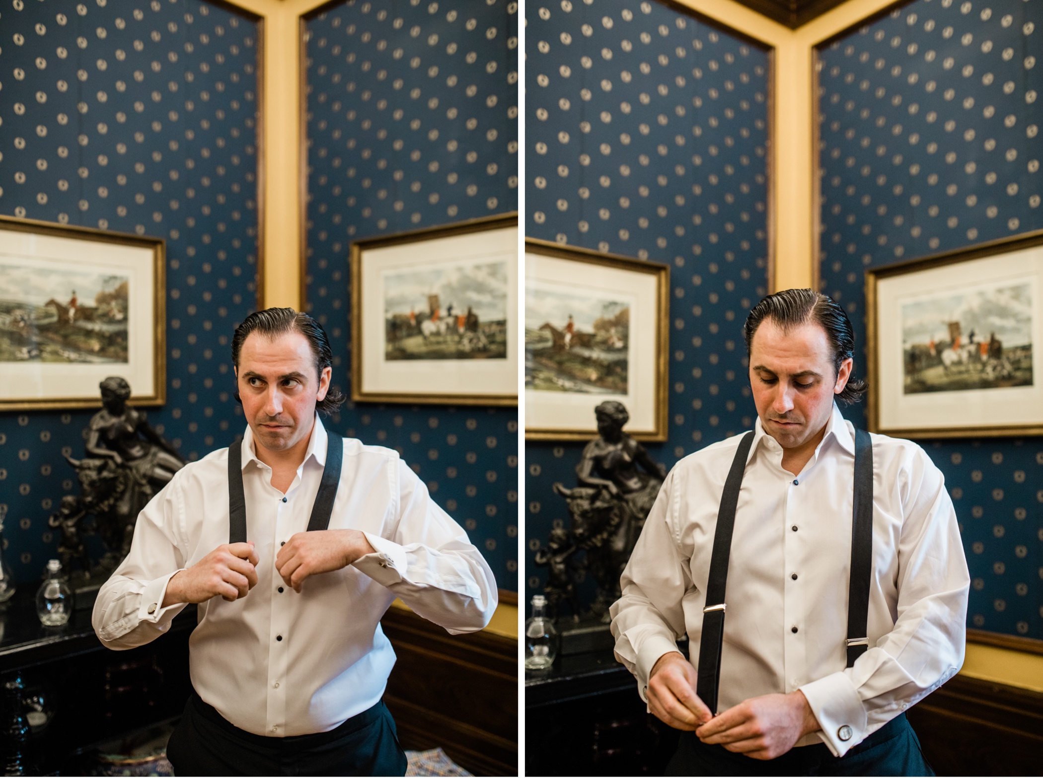 Groom Getting Ready at Sleepy Hollow Country Club