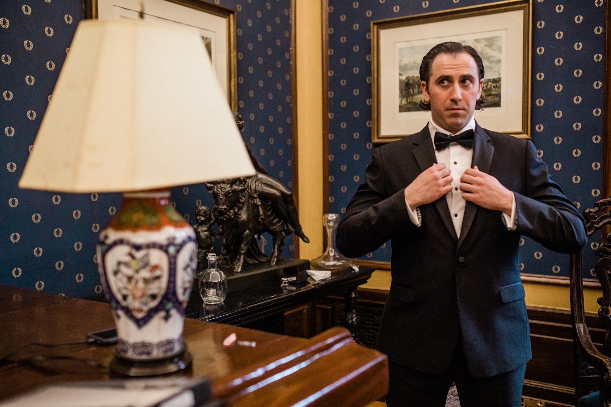 Groom Getting Ready at Sleepy Hollow Country Club