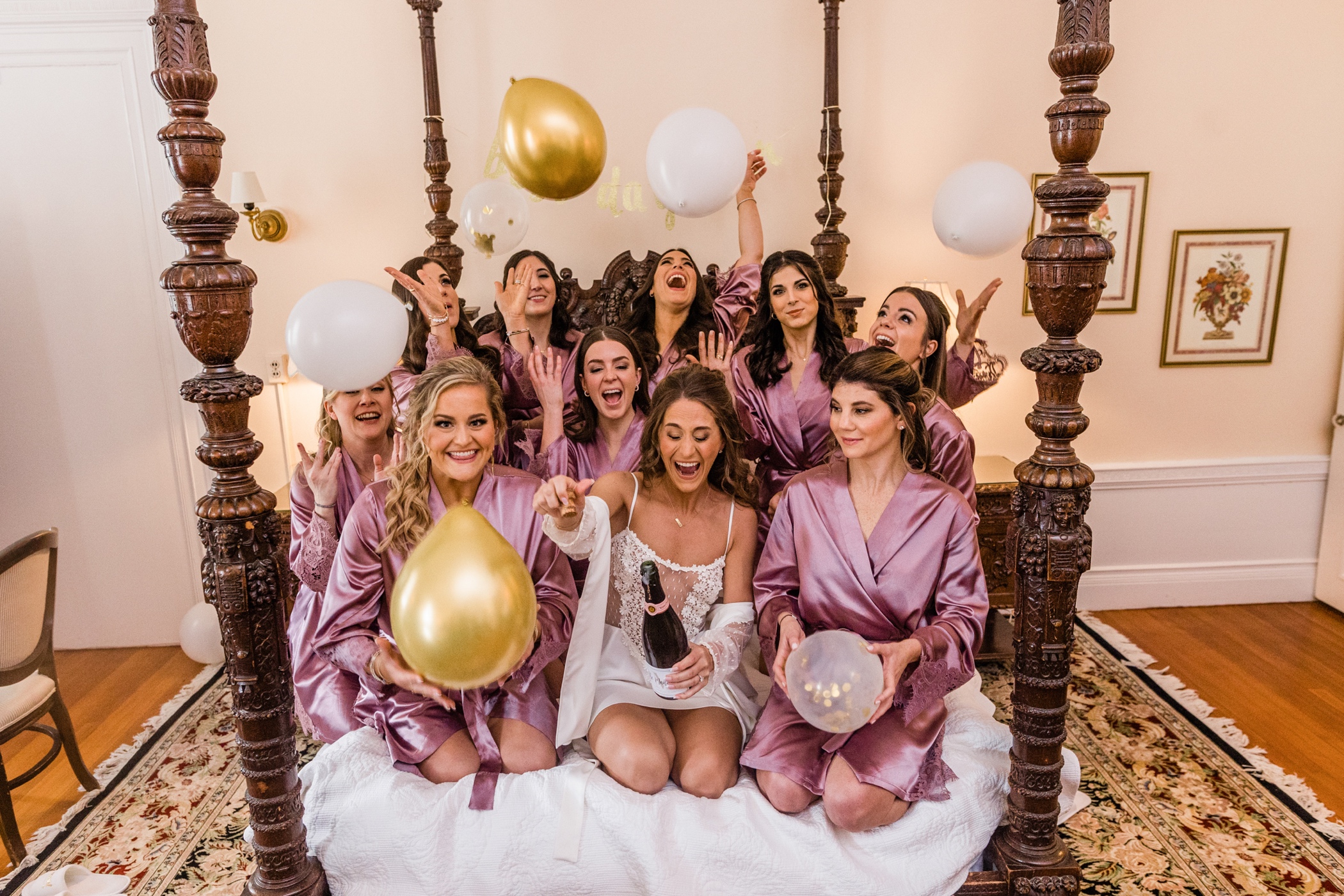 Bridesmaids Getting Ready at Sleepy Hollow Country Club