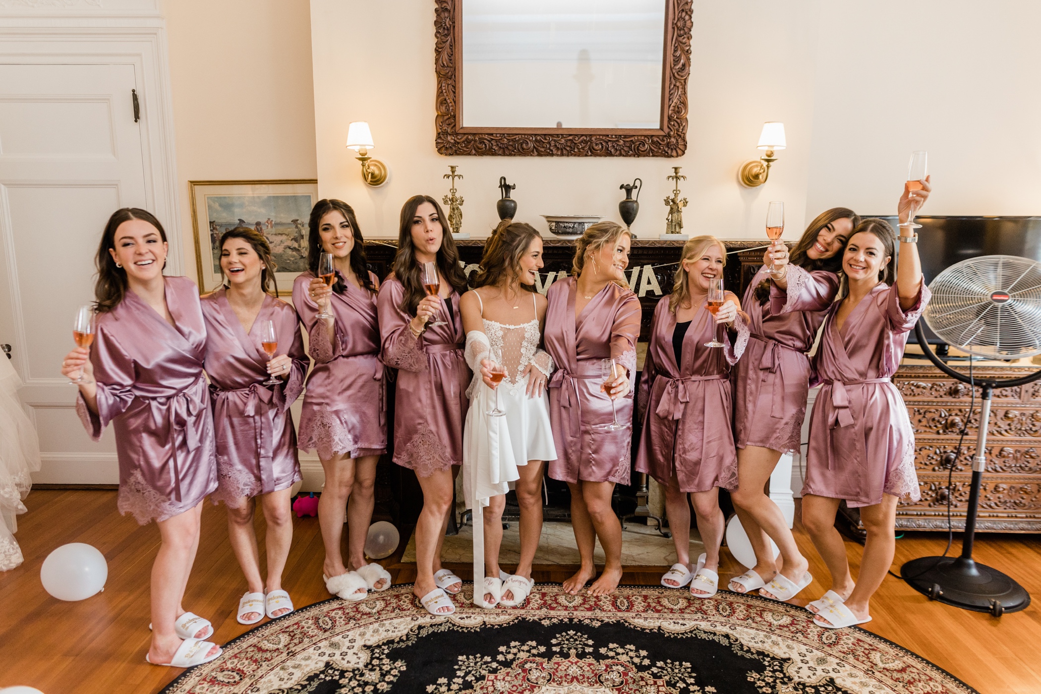 Bride and Bridesmaids at Sleepy Hollow Country Club