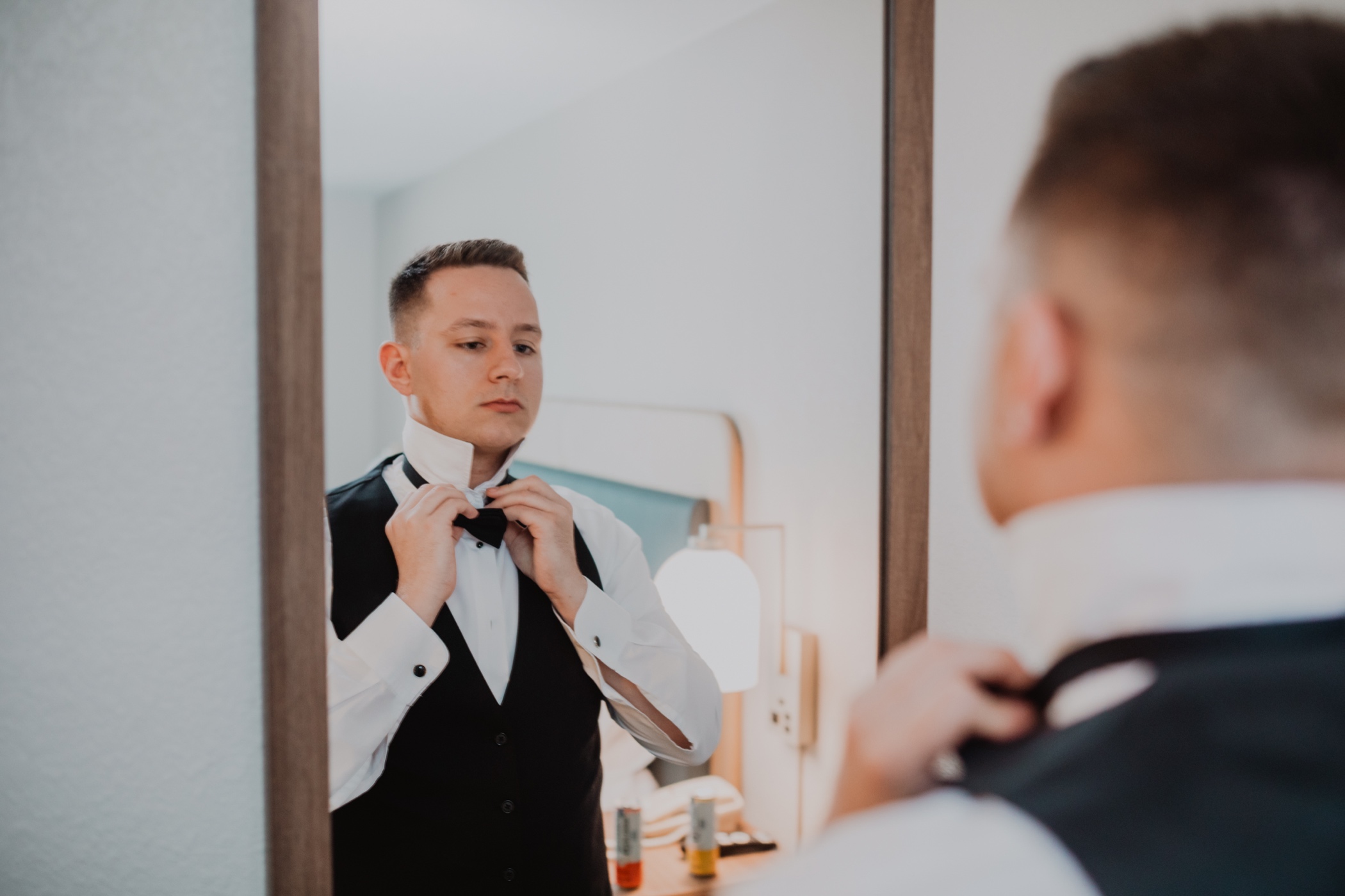 Groom Getting Ready Brotherhood Winery