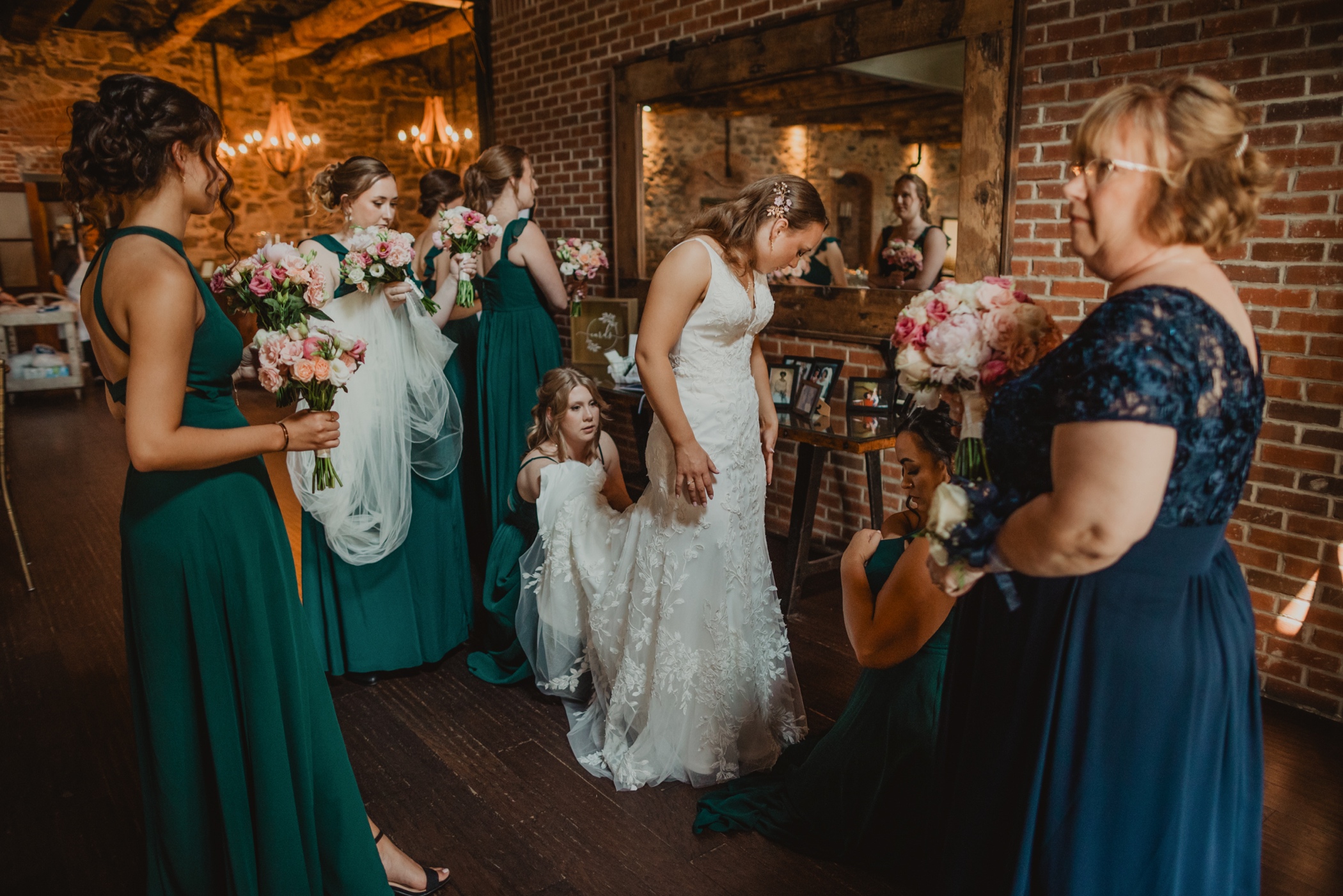Bride and bridesmaids at Brotherhood Winery