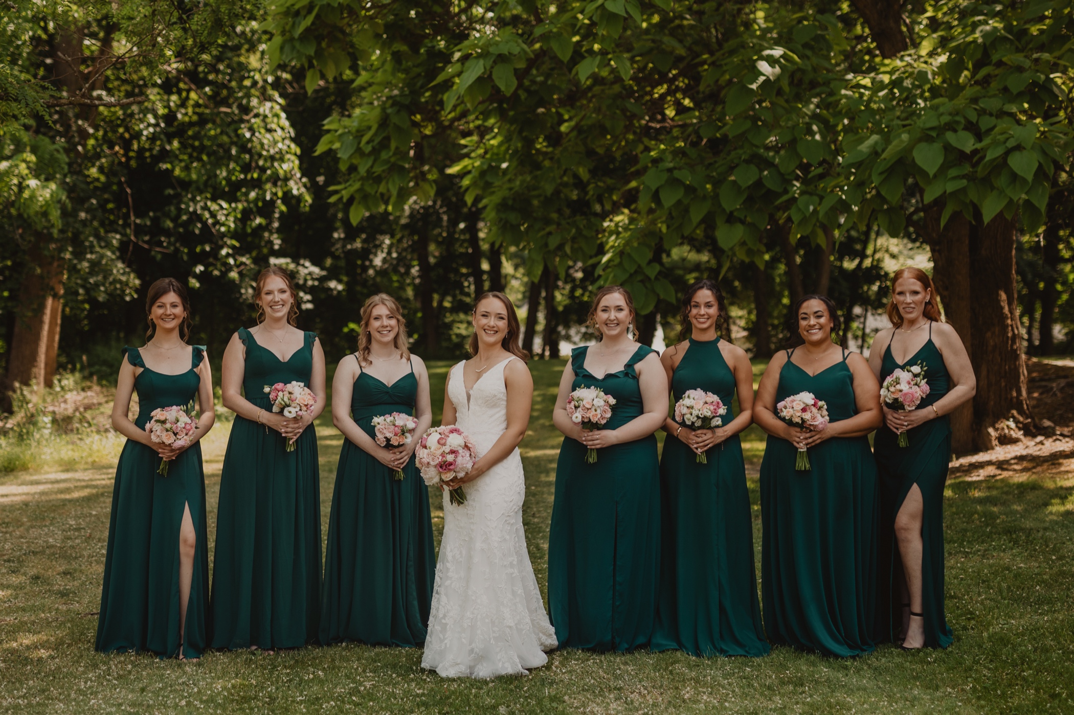 Bride and bridesmaids at Brotherhood Winery