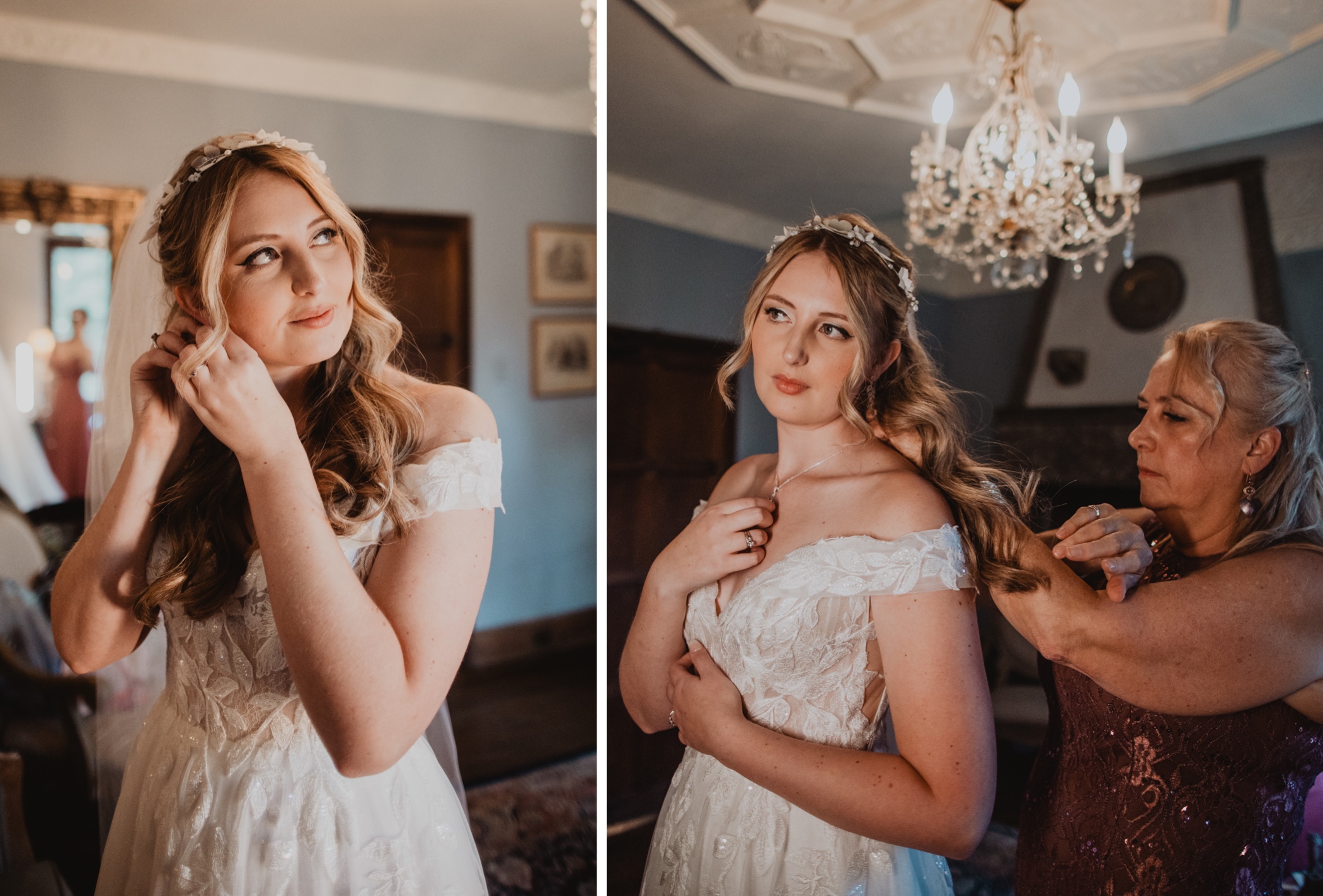 Bride Getting Ready Aldie Mansion Wedding