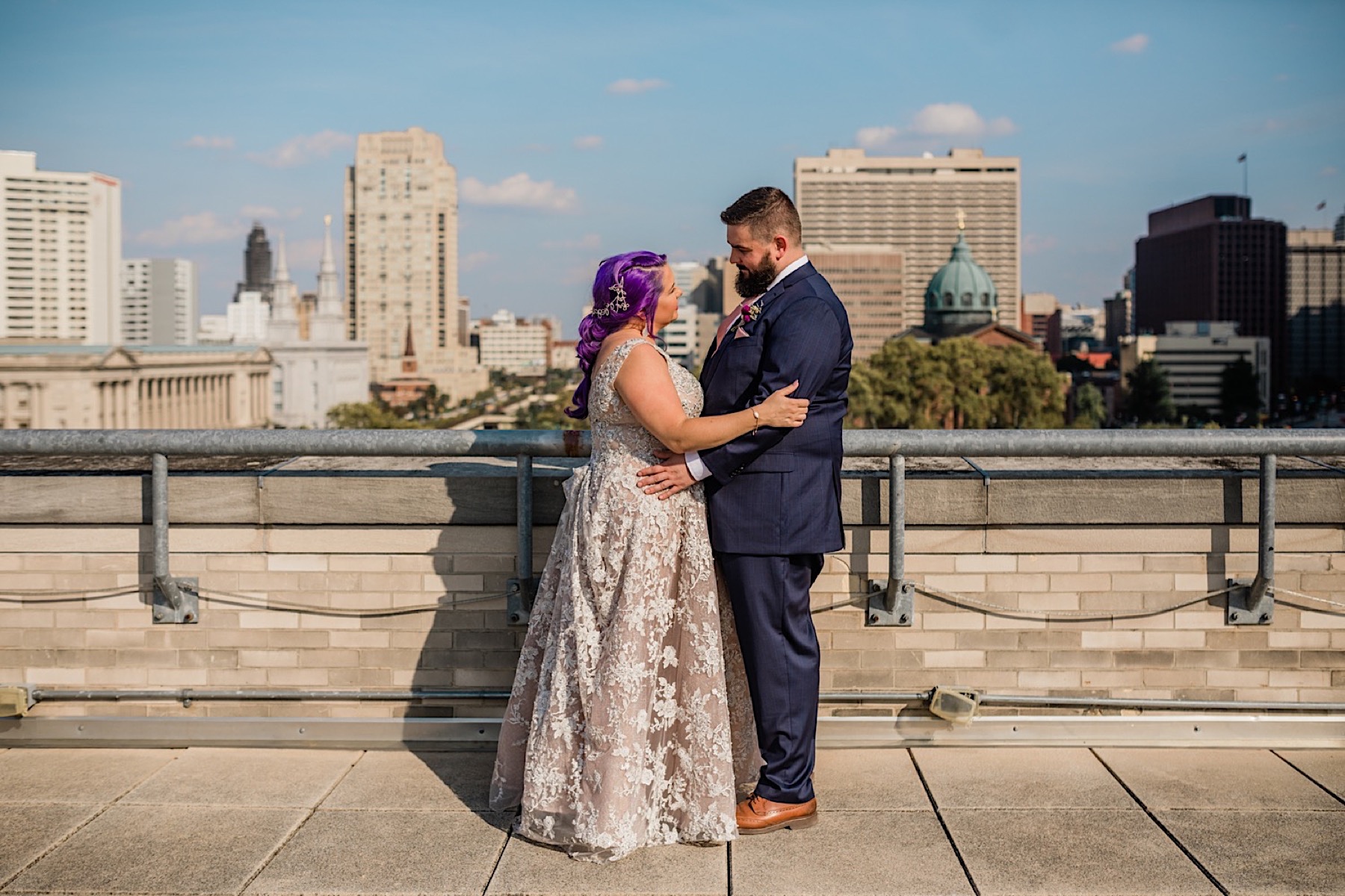 rooftop at franklin institute wedding