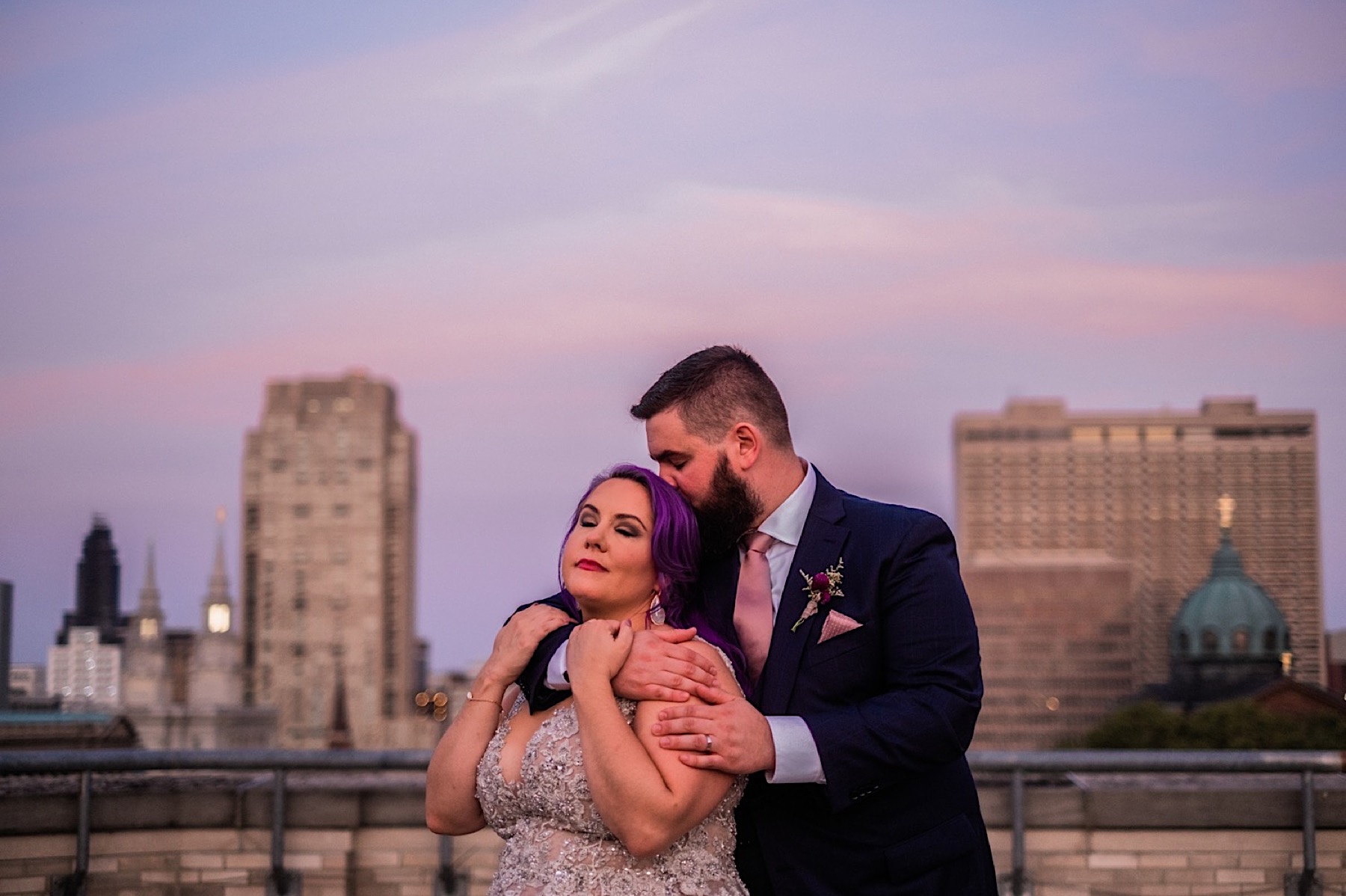 philadelphia sunset wedding photo