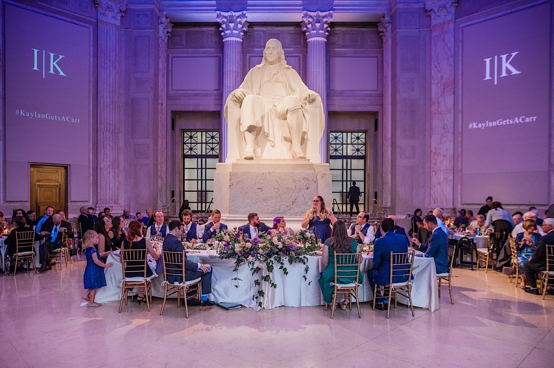 toasts at franklin institute wedding reception